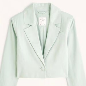 A&F cropped linen blazer